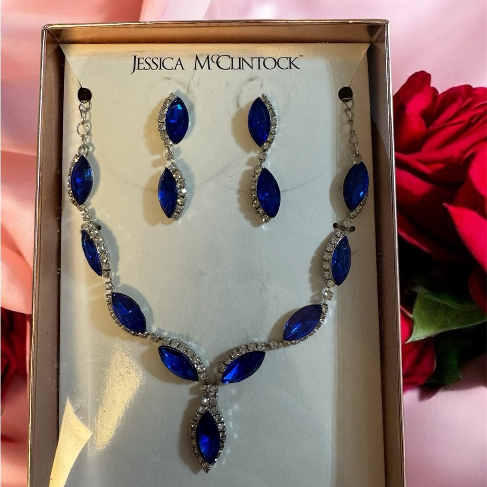 Jessica McClintock necklace and earrings.